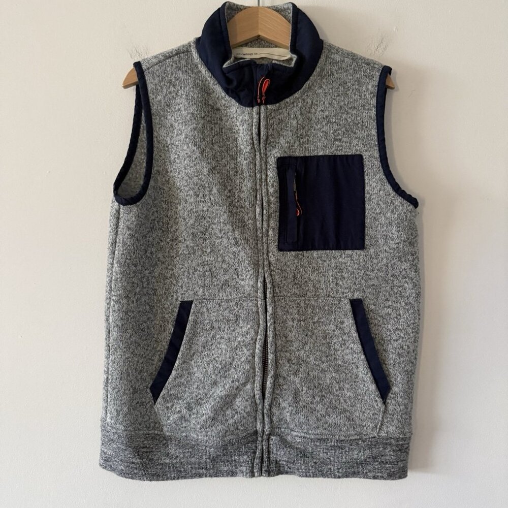 J Crew Crewcuts Boys Size‎ 8 Gray Fleece Utility Vest School Preppy Outdoor
